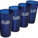 Classic Script Logo Royal Blue Plastic Tumblers Set of 4, 16oz, Small
