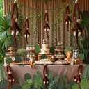XunYee 50 Pcs Jungle Theme Party Decoration Tropical Rainforest Safari Party Decor Hanging Monkey Stuffed Pothos Vines Netting Palm Leaf for Rainforest Theme Birthday Classroom Decor