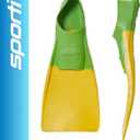 Sporti Adult-Kids Short Swim Fins, Floating Fin for Swimming & Snorkeling, Swim Flippers for Training - YellowGreen - Toddler 11-12