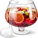2 Gallon Glass Punch Bowl with Plastic Ladle Set, Large Punch Bowl with Stem Design for Party Cocktails, Holidays, Schools, Irish Festival, Easter, Functional Centerpiece (EXP 01/01/27)