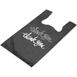 100 Pack - Printed Grocery Bags - 'Thank you script -T Shirt bags 12"x7"x22" fits standard bag holder