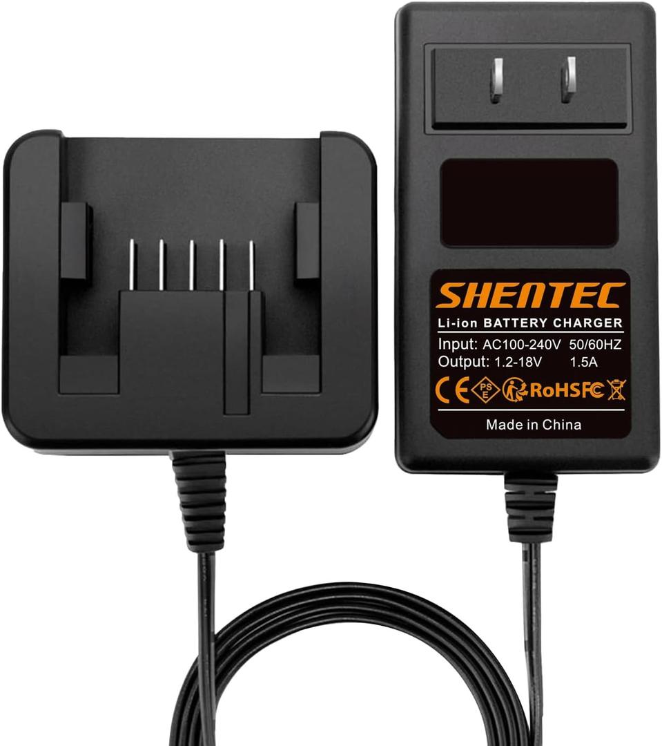 Shentec 18V/1.5A Lithium Charger Compatible with Milwaukee M18 2198323 48-11-1840 48-11-1828 M18XC B41B 48-11-1815N B41A Slide-in Style Battery (Not for Ni-MH/Ni-Cd Battery)