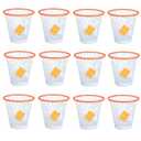 12PCS Basketball Wastebaskets, Basketball Trash Can for Basketball Party,4.5 Gallon Basketball Garbage Can with Removable Hoop, Basketball-themed gift, NBA fans Gift, Durable Sports Decor,Garbage Bin