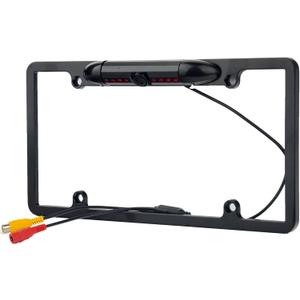 Car Rear View Backup Camera IR Night Vision US License Plate Frame CMOS Alloy Black