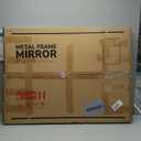 TETOTE 40 x 30 Inch Gold Bathroom Mirror, Brushed Brass Metal Frame Mirror for Vanity, Rectangle Wall Mounted Golden Modern Mirror (Horizontal/Vertical)