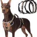 PUPTECK Escape Proof Dog Harness with Padded Handle, No Pull Pet Vest Harness Durable Reflective for Medium Large Dogs Walking Training and Running, Moccasin, L