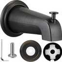 Dreyoo Slip On Diverter Tub Spout with Metal Cover Ring and Foam Gasket, Compatible with Kohler GP85556-CP, Bathroom Bathtub Faucet Set Replacement Fits 1/2'' Copper Water Tube(Oil Rubbed Bronze)