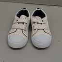 K KomForme Toddler Boys & Girls Shoes Kids Canvas Sneakers with Cartoon Dual Hook and Loops (White), Size: 9 Toddler 