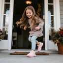 L-RUN Toddler Slippers Boys Girls Winter Warm Shoes Soft-Soled Plush-Lined Slip-on Kids Winter Footwear Wide House Shoes (Pink)