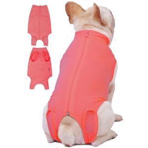 Dog Surgery Recovery Suit - After Spay, Abdominal Wounds Post Surgical Recovery, Anti Licking Breathable Dog Onesies for Small, Medium & Large Pet, Alternative Bandages Cone E-Collar (XS(Back 8 - 10" Chest 12 - 14" Weight 4 - 8lb))