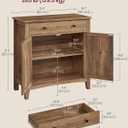 VASAGLE LIRY Collection - Buffet Cabinet, Coffee Bar Cabinet with a Drawer, Adjustable Shelf, Sideboard Storage with Cable Hole, Drawer Divider, Honey Brown UBBK341K01, 1 Drawer + 2 Doors