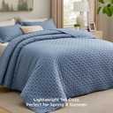 Bedsure Twin Quilt - Ultra Soft Twin XL Quilt Bedding for Dorm Decor, Lightweight All-Season Comforter, Mineral Blue Bedspread Coverlet with Clover Pattern, 68 x 86 Inches | Stitch-Free Quilting, Ultra Soft, Lightweight, Machine Washable, Pet-Friendly