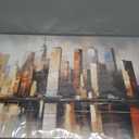 Fuwobriva Large Abstract Living Room Canvas Wall Art for Living Room Office Bedroom Wall Decor Modern Brown Grey City Night Scene Abstract Wall Art Print Paintings 20"x40", 20L" x 40W"