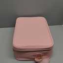 Plus Size Travel Makeup Bag with Large Lighted Mirror, Makeup Cosmetic Train Case with Detachable Mirror and Light Waterproof Artist Organizer with Adjustable Dividers Gift for Women (Pink)