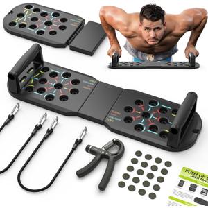 Push Up Board Fitness, Workout Home Gym Equipment, 20 in 1 Exercise Pushup Bar Handles for Floor, Strength Training Equipment for Men
