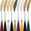 18 Pcs Metal Feather Bookmark with Tassels Vintage Gifts for Women Men Teacher Student Graduation Birthday Gifts Feather Shaped Bookmark Assorted Colors Metal Page Markers for Book Lover