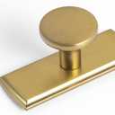 Goo-Ki 6 Pack Classic Elegance Brushed Gold Cabinet Knobs with Backplate - Luxurious Detail for Kitchen - Modern Handles for Home Improvement Hardware