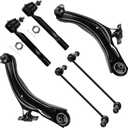 SCITOO 6pcs Front Suspension Kit Lower Control Arm and Ball Joint Sway Bar Links Outer Tie Rod Ends fit for 2008-2013 for Nissan Rogue 2014-2015 for Nissan Rogue Select