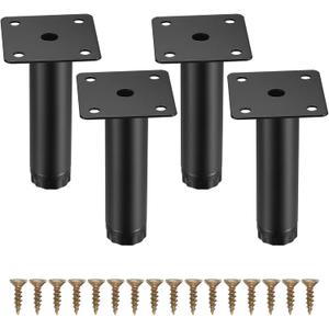 4 Pcs Furniture Legs, Metal Cabinet Legs, 4 inches/10 cm Adjustable Furniture Support Feet for Kitchen Shelves Sofa Table Chair Desk Cupboard Furniture Adjustable Legs Feet Foot