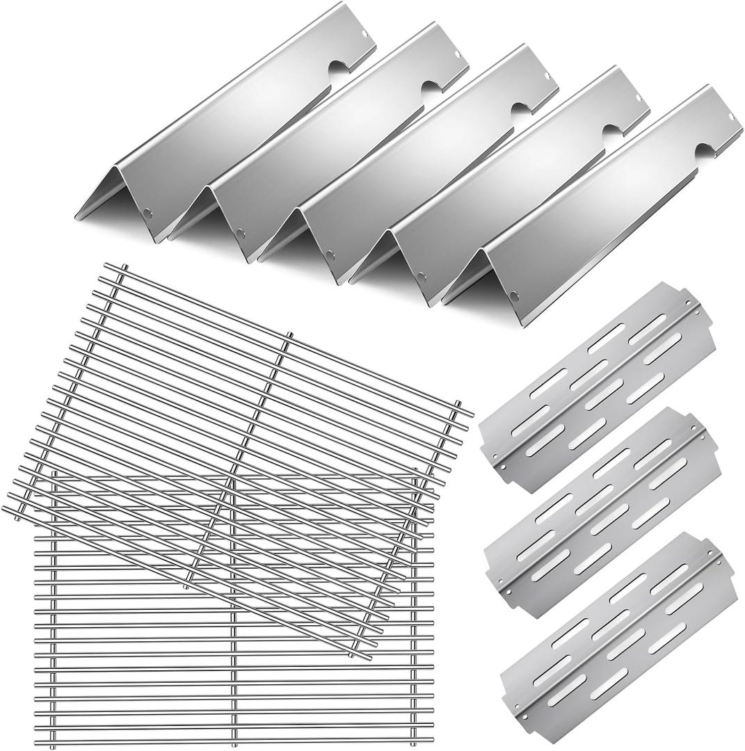 Stainless Steel 66095 Grill Grates for Weber Genesis 2 Grill Parts 66032 Flavorizer Bars 66795 Heat Deflector for Weber Genesis ii E-310 E-315 E-325 S-335 GS4 Grill Parts Replacement 18 7/8"