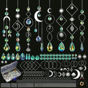 228pcs Sun Catcher Kits for Adults, DIY Arts and Crafts for Women Prism Crystal Suncatchers Indoor Window Hanging Ornaments Decor for Home Gifts for Mother Wife Daughter (Silver)