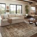 Loloi Magnolia Home by Joanna Gaines Sinclair Collection SIN-01 Rust/Lagoon 7'-6" x 9'-6", .25" Pile Height, Machine Washable, Area Rug