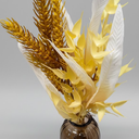 HH Harvest Floral In Glass Vase Tan