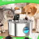 Cat Water Fountain Filter Replacement: 8 Carbon Filters & 8 Foam Sponges Kitty Spout Pump Filters for 108Oz/3.2L & 67Oz/2L Stainless Steel Pet Water Dispenser Cat Dog