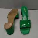 PIZZ ANNU Women's Square Open Toe Heels Sandals Low Block Chunky Heeled Sandal Slip on Mules Comfortable Casual Dress Pumps Shoes, 10