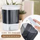 Hushee 4 Pcs Plastic Wall Mounted Soap Dispenser Commercial Manual Soap Containers Wall Dispenser for Kitchen Shower Hotel Liquid Shampoo Gel Chamber(27 oz 800 ml,Brown)