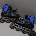 2PM SPORTS Vinal Girls Adjustable Flashing Inline Skates, All Wheels Light Up, Fun Illuminating Skates for Kids Men Adult Women and Boys, Size Large