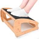 Bamboo Under Desk Footrest, Ergonomic Foot Rest with 4 Height Position Office Footrest, Improves Posture and Blood Circulation, Portable Step Stool for Home and Office (Standard)