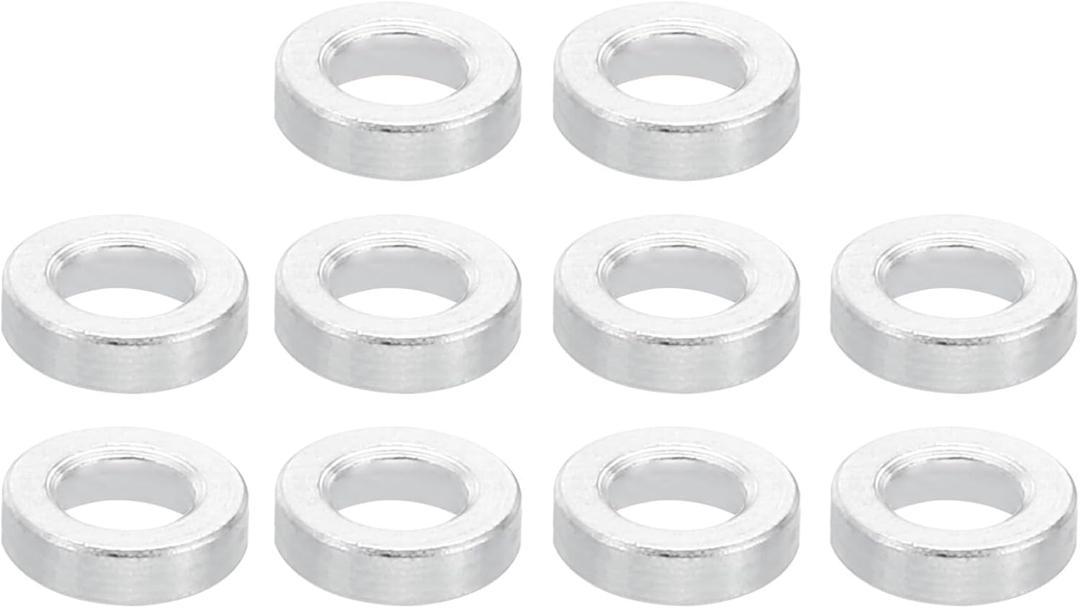 PATIKIL M3 Aluminum Spacers, 8 Pcs Metal Spacer Aluminum 3.1mm ID x 5mm OD x 2mm L Aluminum Spacer Screw Standoff Round for M3 Screw Bolts