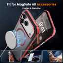 DEERLAMN Strong Magnetic Case for iPhone 17 Pro Max 6.9-Inch,[Compatible with Magsafe][Military Grade Drop Protection] Translucent Matte Shockproof Protective Phone Cover-Frosted Red