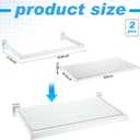 Blulu 2 Pack Slatwall Shelf, 23. 6x11. 8 Inch Wooden Wall Shelves with Metal Rectangular Tubing U Shaped Hanger Slatwall Shelving Organizer Accessories for Home Retail Display (White), 22 x 10.2 x 0.35 inches