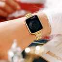 QUNDAXI Slim Watch Band Compatible with Apple Watch 41mm 45mm 42mm 44mm 40mm 38mm Metal Stainless Steel Watchband Suitable for iWatch 11/10/9/8/7/6/5/4/3/2/1/SE Series Women Luxury Strap, Gold