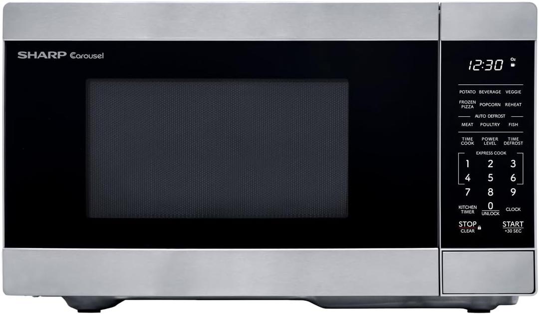 SHARP ZSMC0962KS Countertop Microwave Oven with Removable 10.6" Carousel Turntable, 0.9 Cubic Feet, 900 Watt CuFt, Stainless Steel