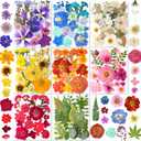 269PCS Dried Pressed Flowers for Resin Craft - YouthBro Real Nature Flowers Set with Butterfly Stickers for DIY Jewelry Nail Scrapbook Art Floral Decors Iridescent