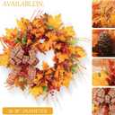 26 Inch Harvest Fall Wreaths for Front Door Outside with Bow | Handmade Autumn Wreath with Maple Leaves,Pine Cones,Red Berries-Indoor Outdoor Thanksgiving Halloween Farmhouse Wall Decor