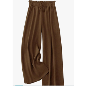 WDIRARA Women's Plus Size Paperbag Waist Wide Leg Pants Loose Palazzo Pants,XL