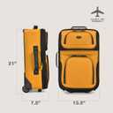 U.S. Traveler Rio Lightweight Softside Rolling Carry-on Suitcase, 2-Wheel Single, Orange