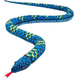 MUOVE Snake Stuffed Animal, Plush Large Snake Realistic Snake Toy, 110 inch Gifts for Kids (Blue)