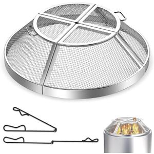 Fire Pit Screen for Solo Stove Yukon, 27inch Fire Pit Spark Screen for Solo Stove Accessories, Durable Stainless Steel Spark Protector Mesh Screen for Fire Pits with Shield Removal Tools