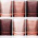 Physkoa 6-Piece Brown Ribbed Glassware Set Vintage Drinking Glasses in Ochre, Umber & Espresso 12oz Tumbler Cups for Water, Juice, Iced Coffee, Whiskey, Cocktail Aesthetic Colored Glasses