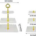 Efavormart 13" White 3-Tier Square Cupcake Stand, Dessert Holder - Plastic with Heart Design Scalloped Edges