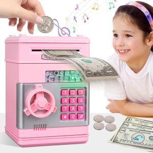 Kids Piggy Bank for Girls - Toys for 5 6 7 8 9 10 Year Old Girl Birthday Gifts - Electronic Piggy Bank ATM Machine Money Safe for Kids Toys Age 6-8-10