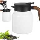 White Tea Thermos  Built-in Infuser, 1000ml Stainless Steel Thermos Insulated Tea Pot with Lid, Thermal Carafe for Home Kitchen Office
