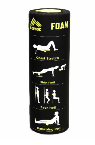 Foam Roller with Printed Exercises - 17.7''x 6'' Lightweight EPE/PE Exercise Roller Foam - Includes 12 Guided Stability, Mobility & Recovery Moves - Dual Color Instructional Design
