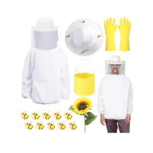 Halloween Beekeeper Costume Include Beekeeper Jacket,Wool Felt Bees,Gloves,Felt Bucket,Sunflower for Bee Party Cosplay L