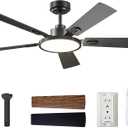 addlon Ceiling Fans with Lights, 52 inch Black Ceiling fan with Light and Remote Control, Reversible, 3CCT, Dimmable, Noiseless, Ceiling Fan for Bedroom, Farmhouse, living room, Indoor/Outdoor Use